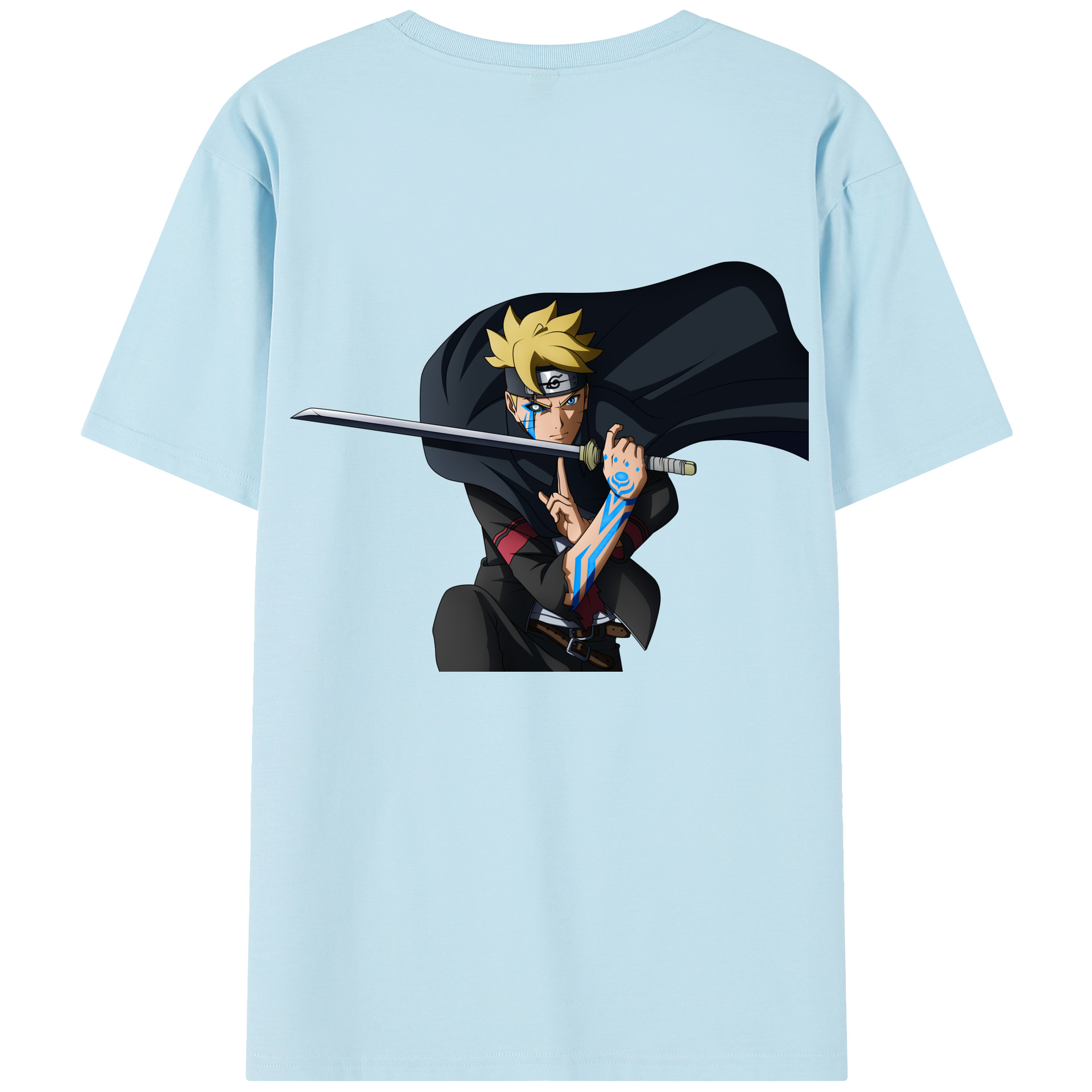 （画像用） NARUTO -ナルト- うずまき ボルト Uzumaki Boruto 綿100％半袖Tシャツ（背面プリント）
